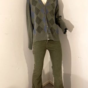 Earl Jeans in olive corduroy  size 27.